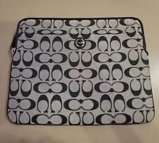 Coach Gray Black Silver Signature iPad Tablet Case Pouch Sleeve Makeup, used for sale  Shipping to South Africa