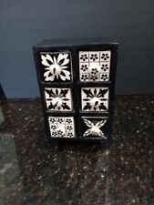 Ceramic And Wood 6 Drawer Spice Herb Cabinet Apothecary Chest Black & White EUC for sale  Shipping to South Africa