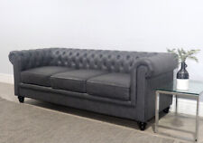 grey leather sofa for sale  MIRFIELD