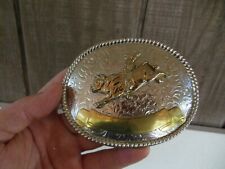 Used, Vintage Large Bull Riding Belt Buckle 4 3/4" Stamped " W " Made in U.S.A.  for sale  Andalusia