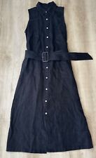 Vestido longo Polo Ralph Lauren feminino azul 2 cintos 100% linho sem mangas botão comprar usado  Enviando para Brazil