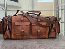S Large HandCrafted Travel Bag Real Vintage Leather Weekend Duffel Luggage Sport, used for sale  Hazleton
