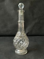 Antiguo Transparente Vidrio Tallado Perfume Botella Decorativa Colección (AB.1), usado segunda mano  Embacar hacia Argentina