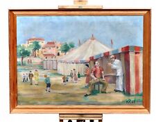 Men talking in the circus oil on canvas painting comprar usado  Enviando para Brazil