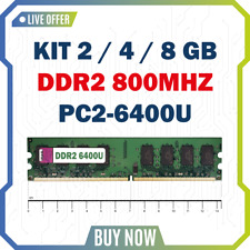 Używany, Memoria RAM KIT DDR2 2 Gb 4 Gb 8 Gb 800MHz PC2-6400U PC fisso DESKTOP 240 pin na sprzedaż  Wysyłka do Poland