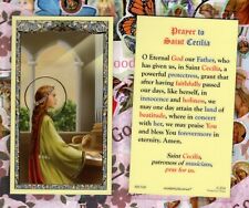 Santa Cecília com oração a Santa Cecília - Cartão sagrado laminado 800-5180 comprar usado  Enviando para Brazil