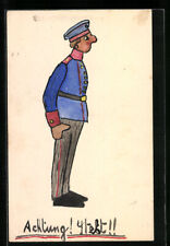 Artist AK Hand Painted: Soldier in Uniform Stands Straight , used for sale  Shipping to South Africa
