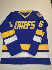 Hanson Brothers Charlestown Chiefs #16 Slap Shot Hockey Jersey Blue for sale  Shipping to South Africa