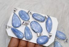 Goth Indie Natural Blue Kyanite Gemstone Bezel Pendants Lot Handmade Jewelry for sale  Shipping to South Africa