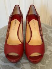 Zapatos de salón para mujer con plataforma Bini gigante punta de peep talla 6 rojo cereza segunda mano  Embacar hacia Argentina