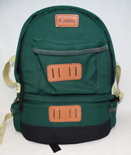 Mochila vintage para câmera fotógrafo Canon adesivos de couro verde escuro comprar usado  Enviando para Brazil