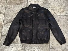 Vince Men’s Lamb Leather Moto Jacket Current Black Large  for sale  Shipping to South Africa