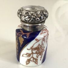 Beautiful antique silver blue gilt porcelain perfume/scent bottle vgc. for sale  Shipping to South Africa