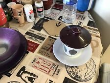 Portmeirion Dusk By Jo Gorman Lidded Sugar Bowl and saucer  for sale  MENAI BRIDGE