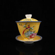 La Cina porcellana Jingdezhen Famille FIORI E UCCELLINO coperto Bowl con supporto usato  Spedire a Italy