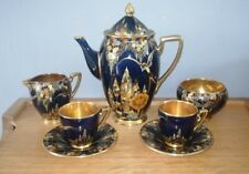 Carlton Ware blue lustre enamel art deco part coffee set, used for sale  Shipping to South Africa