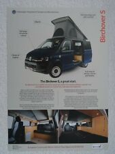 VW T6 BIRCHOVER S 4-Berth CAMPERVAN Brochure. Specifications/Layouts., used for sale  BOURNEMOUTH