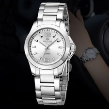 Relógio de pulso feminino simples mostrador redondo quartzo aço inoxidável impermeável, usado comprar usado  Enviando para Brazil