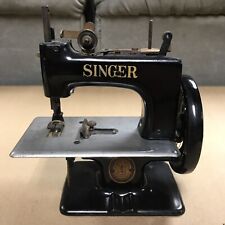 Vintage Singer Black & Chrome Small Sewing mini Machine hand crank for sale  Shipping to Canada