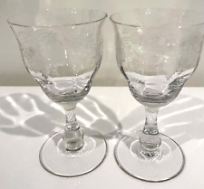 Conjunto de 2 taças de vinho Etch 6 da Central Glass Works haste 5 3/4 pol. de altura por volta de 1910 comprar usado  Enviando para Brazil