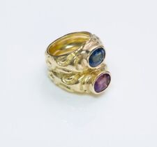 Elizabeth Gage Sapphire & Amethyst 18K Yellow Gold Ring for sale  New York