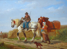 FRANS BACKVIS (1857-1926) - BELGIUM DES PAINTERS - BUCOLIC SCENE WITH HORSES - for sale  Shipping to South Africa