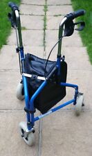 Caminante plegable de movilidad de 3 ruedas Z-TEC en azul con cesta de la compra límite de 120 kg segunda mano  Embacar hacia Mexico