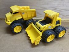 Lote de 2 vehículos de juguete de carga delantera de camión de volteo CAT Caterpillar de construcción segunda mano  Embacar hacia Argentina