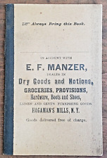 Hagaman Mills NY 1890 Folleto de Publicidad Bloc de Notas Manzer Comestibles Tienda de Hardware segunda mano  Embacar hacia Argentina
