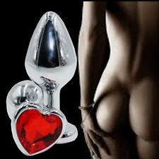 MEDIO Dildo anale sex toy in metallo anal plug but pietra cuore sadomaso hard  usato  Torricella Del Pizzo
