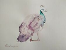 Peacock birds watercolor for sale  Granada Hills