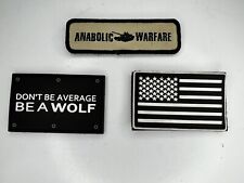 Usado, LOTE DE ADESIVOS TÁTICOS: Bandeira dos EUA, Don’t Be Average Be A Wolf, Anabolic Warfare comprar usado  Enviando para Brazil