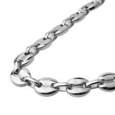 Polishing Silver 7/9/11mm Stainless Steel Men's Coffee Beans Link Chain Necklace, used for sale  Shipping to South Africa