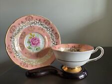 Royal Grafton Fancy Pink Rose Mauve Gold Colored Cup & Saucer 1950s for sale  Shipping to South Africa