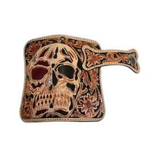 Carteira de motociclista Skull Devil Rider couro genuíno corrente grande Harley masculina, usado comprar usado  Enviando para Brazil