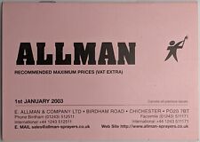 Allman recommended maximum for sale  Shipping to Ireland