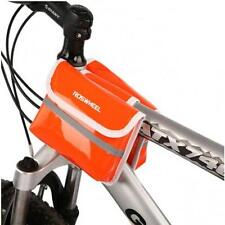 ROSWHEEL Bicycle Frame Double Saddle Bag Front Tube Bags Panniers Orange Color for sale  Shipping to South Africa