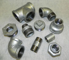 GALVANISED MALLEABLE IRON PIPE FITTINGS BSP 1/8" - 4" - HUGE RANGE - GREAT VALUE for sale  Shipping to South Africa