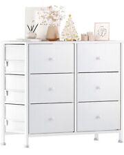 BOLUO White Dresser for Bedroom 6 Drawer Organizers Fabric Storage Chest Towe..., used for sale  Shipping to South Africa