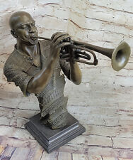 VINTAGE BRONZE BRONZE BANDA METAL ESTATUETA TROMPETISTA MÚSICO comprar usado  Enviando para Brazil