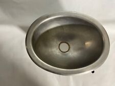 10 X 13 OVAL STAINLESS STEEL SINK SINGLE BOWL RV  BOAT 5” DEEP 1 7/8” drain, used for sale  Shipping to South Africa