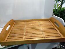 Vintage Japanese Bamboo Serving Tray with  Handles VGC 42 X 29cm 556g for sale  Shipping to South Africa