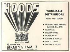 Anuncio de distribuidores mayoristas Hoods Summer Road Birmingham 1953 segunda mano  Embacar hacia Argentina