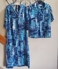 Camisa havaiana Waltah Clarkes anos 70 e vestido roupa para casais cruzeiro na praia média 12 comprar usado  Enviando para Brazil