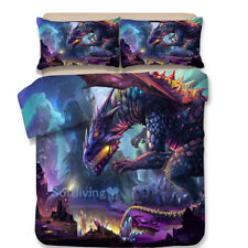 Conjunto de Capa de Edredom/Colcha Roxa Dragon Solteiro/Duplo/Queen/King Size Cama comprar usado  Enviando para Brazil