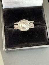 Diamond 10k white Gold womens wedding ring set for sale  Shipping to South Africa