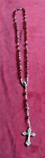 Vintage Ruby Crystal & Silver Metal Rosary Bead  for sale  DRIFFIELD