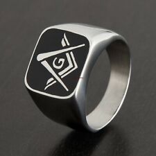 Used, Masonic Ring With 925 Sterling Silver And Enamal For Men's #55 for sale  Shipping to South Africa