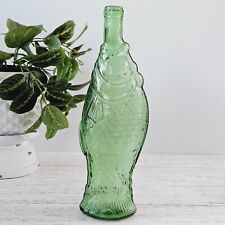 Vintage ANTINORI 70’s BIANCO ITALY Green FISH Glass Shaped Wine Bottle EMPTY 13” for sale  Shipping to South Africa