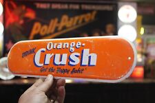 RARE 1950s DRINK ORANGE CRUSH GET THE HAPPY HABIT STAMPED PAINTED METAL SIGN POP for sale  Shipping to South Africa